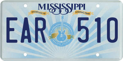MS license plate EAR510