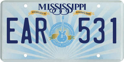 MS license plate EAR531
