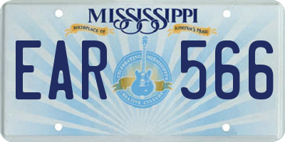 MS license plate EAR566