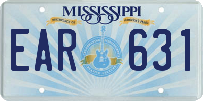 MS license plate EAR631