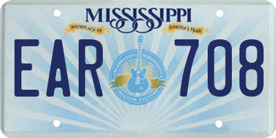 MS license plate EAR708