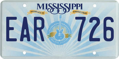 MS license plate EAR726