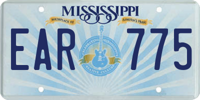 MS license plate EAR775