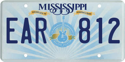 MS license plate EAR812