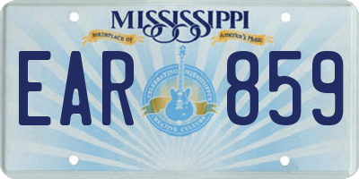 MS license plate EAR859