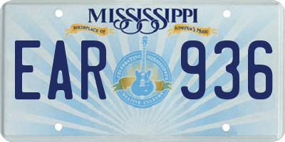 MS license plate EAR936