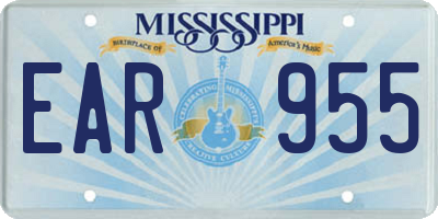 MS license plate EAR955