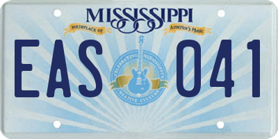 MS license plate EAS041
