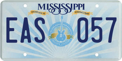 MS license plate EAS057