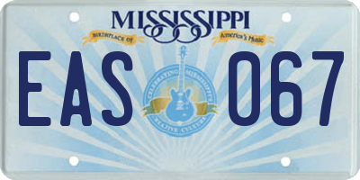 MS license plate EAS067