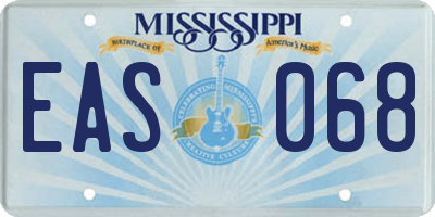 MS license plate EAS068
