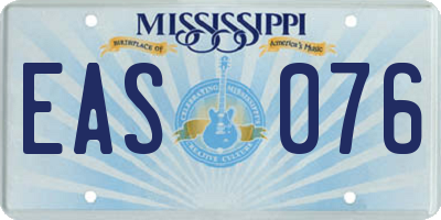 MS license plate EAS076