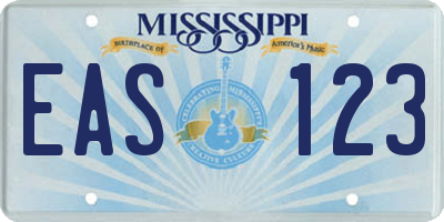 MS license plate EAS123