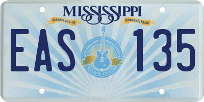 MS license plate EAS135