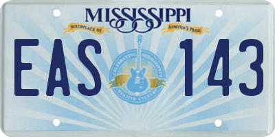 MS license plate EAS143