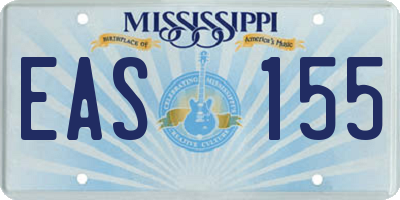MS license plate EAS155