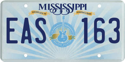 MS license plate EAS163