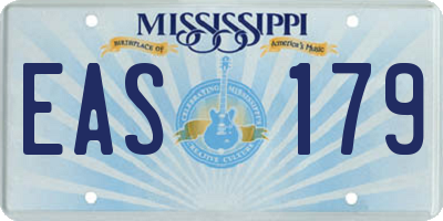 MS license plate EAS179