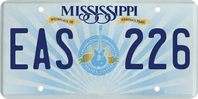 MS license plate EAS226