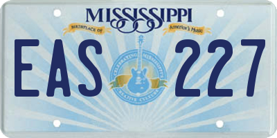 MS license plate EAS227