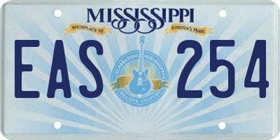 MS license plate EAS254