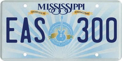 MS license plate EAS300
