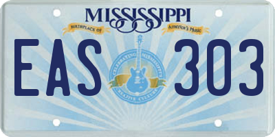 MS license plate EAS303