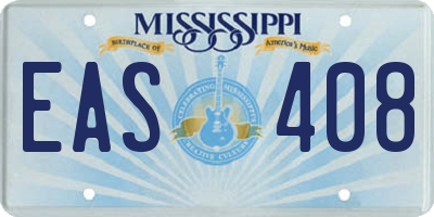 MS license plate EAS408