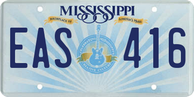 MS license plate EAS416