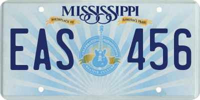 MS license plate EAS456