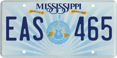 MS license plate EAS465