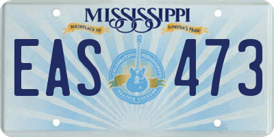 MS license plate EAS473