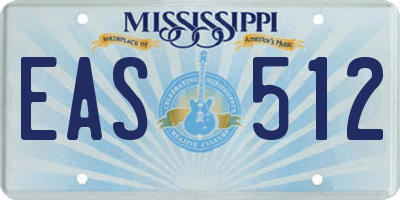 MS license plate EAS512