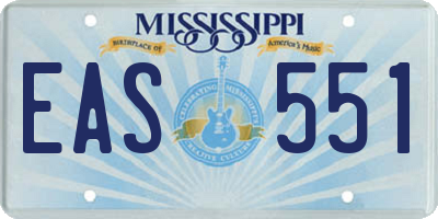 MS license plate EAS551