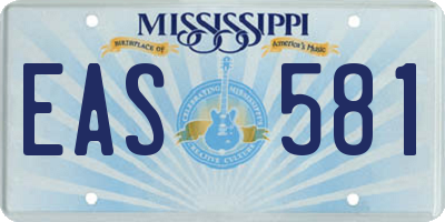 MS license plate EAS581