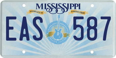 MS license plate EAS587
