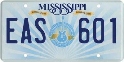 MS license plate EAS601