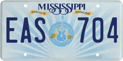 MS license plate EAS704