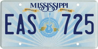 MS license plate EAS725
