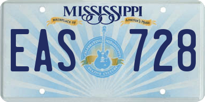 MS license plate EAS728