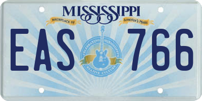 MS license plate EAS766