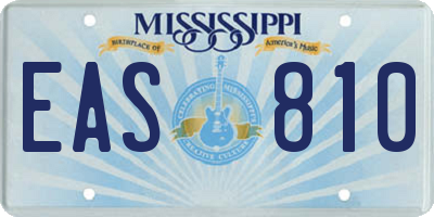 MS license plate EAS810