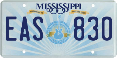 MS license plate EAS830