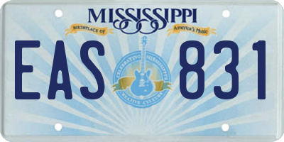 MS license plate EAS831