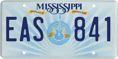 MS license plate EAS841