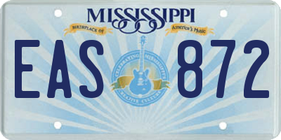 MS license plate EAS872