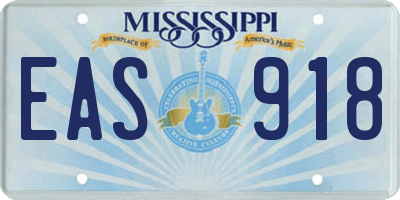 MS license plate EAS918