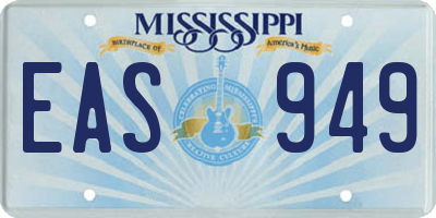 MS license plate EAS949