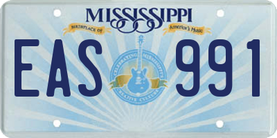 MS license plate EAS991