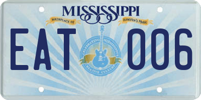 MS license plate EAT006